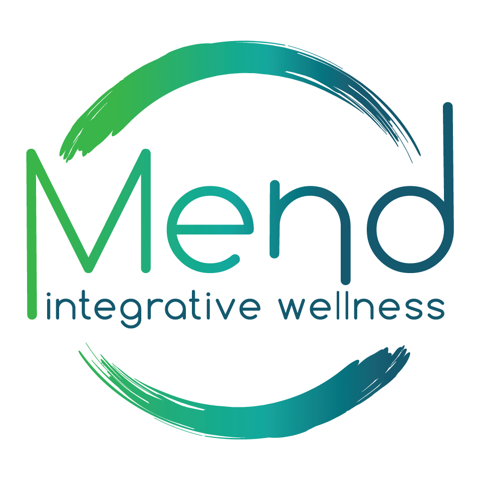 mend integrative logo white background